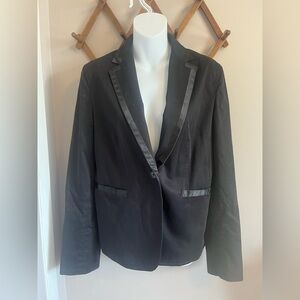 Gap cotton blazer with satin hemming stretchy menswear inspired size 12